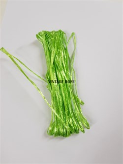 Рафия для вышивки, ярко-зеленая с блеском 5 мм ширина. Индия - фото 12503