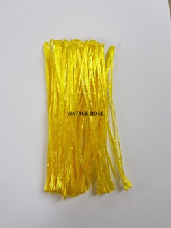 Рафия для вышивки, жёлтая с блеском 5 мм ширина. Индия - фото 12509
