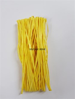 Рафия для вышивки, жёлтая матовая 5 мм ширина. Индия - фото 12511