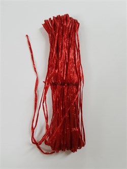 Рафия для вышивки, яр. красная с блеском 5 мм ширина. Индия - фото 12517
