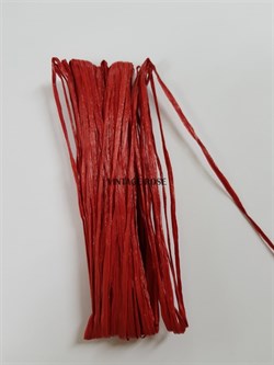 Рафия для вышивки, красная с блеском 5 мм ширина. Индия - фото 12525