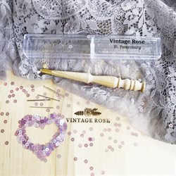 Люневильский крючок с 3-мя иглами бренда Vintage Rose Шахматы, ванильный цвет Шах/светлый - фото 13743