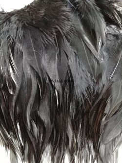Перья марабу на ленте 10-15 см черные - фото 15040