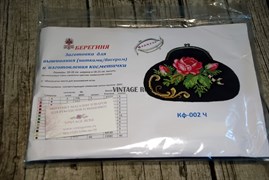 Набор для изготовления косметички Роза на черном КФЧ-02