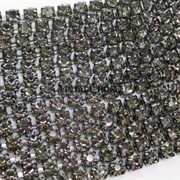 Лента из страз 2 мм, Дымчатая в серебре ЛС-23/2мм