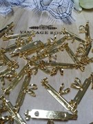 Основа для броши/кулона 32 мм, родиевое покрытие (Золотой) BBP134G