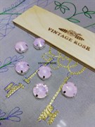 Риволи в ювелирном касте, pink opal, 12 мм,1 шт (Розовый, 12 мм) РСП12-40
