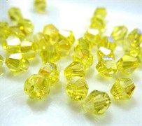 Граненая бусина, биконус, желтый ГББ-Ц
