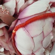 Пайетки 4мм плоские на нитке, Коралловый Радужный, Ливан ЕТ39/4