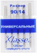 Иглы для бытовых швейных машин "Hemline", для джинсовых и плотных тканей, №90, 5 шт. 100.90/G002