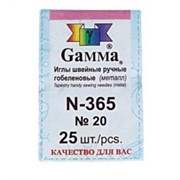 Иглы для шитья ручные "Gamma" N-365 гобеленовые №20 25 шт. в конверте острые N-365