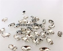 Стразы в цапах, 4*8 мм, бриллиант, 3 шт/уп СЛМ-10
